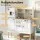 Keezi Kids Kitchen Play Set: Wooden Pretend Cooking Toys with Storage, Detachable Sink & Golden Accents, 81x29x101cm