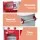 Keezi Kids Wooden Kitchen Play Set - Pretend Cooking Toys, Red/Pink, Solid Wood, 105x31x97cm, EN71 Certified, Ages 3+