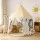 Keezi Kids Play Tent Playhouse Castle with Window Flag Carry Bag Multicolour 121 x 100 x 133 cm for 3-6 years