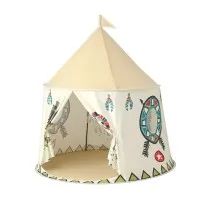 Keezi Kids Play Tent Playhouse Castle with Window Flag Carry Bag Multicolour 121 x 100 x 133 cm for 3-6 years