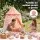Keezi Kids Play Tent with Star Lights Window and Carry Bag 116x153cm Pink Playhouse for Imaginative Play