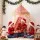Keezi Kids Play Tent with Star Lights Window and Carry Bag 116x153cm Pink Playhouse for Imaginative Play