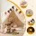 Keezi Kids Play Tent with Star Lights Flag Banner Indoor Playhouse 144cm x 95cm x 130cm for 3–4 Children