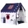 Keezi Kids Play Tent Castle with Floor Mat & String Ball Lights, 134x103cm - Durable Polyester, Indoor/Outdoor Fun