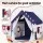 Keezi Kids Play Tent Castle with Floor Mat & String Ball Lights, 134x103cm - Durable Polyester, Indoor/Outdoor Fun