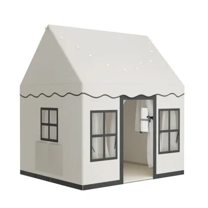Keezi Kids Play Tent Castle with Lights & Mat - Durable Polyester, Accommodates 3-4 Kids, 121x100x133cm, Ideal Gift