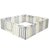 Keezi Baby Playpen 20 Panels β Foldable HDPE Toddler Fence, Safety Lock, Anti-Slip, Easy Assembly, Light Grey/White Keezi Baby Playpen 20 Panels β Foldable HDPE Toddler Fence, Safety Lock, Anti-Slip, Easy Assembly, Light Grey/White