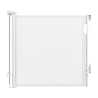 Keezi Retractable Safety Gate Baby Gate Pet Fence 140cm White for Stairs and Doorways