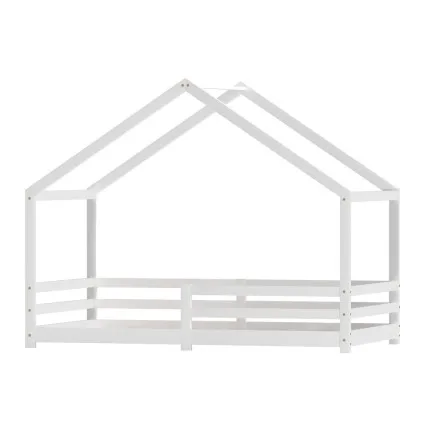 Artiss White Wooden Kids House Bed Frame - Solid Pine, Non-Toxic Paint, Fits Australian Single Mattress, 150kg Capacity