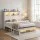 Artiss King Single Bed Frame with Storage, Lighting and Charging Station White