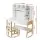 Keezi 2PCS Kids Table and Chairs Set - MDF & Pine, White, 101x45.5x123cm, Storage Drawer, Easy-Clean, Ages 3