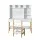 Keezi 2PCS Kids Table and Chairs Set - MDF & Pine, White, 101x45.5x123cm, Storage Drawer, Easy-Clean, Ages 3