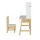 Keezi 2PCS Kids Table and Chairs Set - MDF & Pine, White, 101x45.5x123cm, Storage Drawer, Easy-Clean, Ages 3
