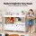 Keezi 3-Tier Kids Bookshelf & Toy Organiser, White, Durable MDF, 108cm x 29cm x 88cm, Safe Corners, Lockable Wheels