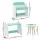 Keezi Kids Bookshelf with Table and Chair Set, MDF and Pine, 2-in-1 Bookcase Toy Storage, Child-Safe, White Green