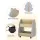 Keezi Kids Toy Box Bookshelf Organiser: MDF Solid Wood, 52x46x59cm, Lockable Wheels, Double-Sided Storage, Grey Pine
