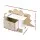 Keezi Dinosaur Kids Bookshelf 2-Tier Wooden Toy Storage with Fabric Drawer for Kids Rooms White Natural