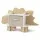 Keezi Dinosaur Kids Bookshelf 2-Tier Wooden Toy Storage with Fabric Drawer for Kids Rooms White Natural