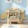 Keezi Dinosaur Kids Bookshelf 2-Tier Wooden Toy Storage with Fabric Drawer for Kids Rooms White Natural