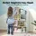 Keezi 4-Tier Kids Bookshelf - White Wooden Bookcase with House Design, Easy-Clean Melamine, 91x74x24cm, Anti-Tip Safe