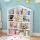 Keezi 4-Tier Kids Bookshelf - White Wooden Bookcase with House Design, Easy-Clean Melamine, 91x74x24cm, Anti-Tip Safe