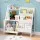 Keezi 3-Tier Kids Bookshelf Bookcase - White, Metal Frame, Water-Resistant, 75x30x83cm, Toy Storage Organiser, Ages 3