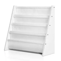 Keezi 4-Tier Kids Bookshelf - MDF Construction, Eco-Friendly, Easy Assembly, 66x28.5x63.5cm, Child-Safe Rounded Edges