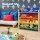 Keezi Kids Toy Box Organiser: 4-Tier Bookshelf with 12 Colourful Bins, Particle Board, 86x27x88cm - Safe Durable Storage