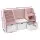 Keezi Kids Pink Bookshelf & Storage Unit with Bench - 140cm Wide, Movable Drawers, Safe Rounded Corners, Anti-Tip Design