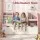 Keezi Kids Pink Bookshelf & Storage Unit with Bench - 140cm Wide, Movable Drawers, Safe Rounded Corners, Anti-Tip Design