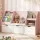 Keezi Kids Pink Bookshelf & Storage Unit with Bench - 140cm Wide, Movable Drawers, Safe Rounded Corners, Anti-Tip Design