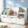 Keezi Kids Bookshelf & Storage Unit: 140cm White Organiser with Reading Bench, 3 Movable Drawers, and Safety Features