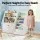 Keezi Kids Bookshelf & Storage Organiser, White – 3-in-1 Design with Sling Pouches, Shelves & Drawer, 91x39.5x80cm
