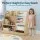 Keezi Kids Bookshelf: 3-in-1 Wood Storage Rack, White Finish, 6 Sling Pouches, 3 Shelves, 1 Drawer, 91x39