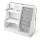 Keezi Kids Bookshelf and Storage Organiser with 6 Book Slings White 3-Tier Shelves and Fabric Drawer