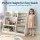 Keezi Kids Bookshelf and Storage Organiser with 6 Book Slings White 3-Tier Shelves and Fabric Drawer