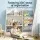 Keezi Kids Bookshelf and Storage Organiser with 6 Book Slings White 3-Tier Shelves and Fabric Drawer