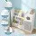 Keezi Kids Bookshelf & Toy Storage Unit - 3-Tier Shelves, 2 Bins, 2 Cabinets, HDPE, 115x31.5x97