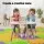 Keezi 3 Piece Kids Table and Chairs Set - Durable MDF & Pinewood, Cute Animal Design, Easy to Clean, Ages 3+
