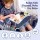 Keezi Kids Travel Tray Portable Car Seat Lap Desk Organiser with Tablet Holder for Car and Airplane Blue