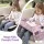 Keezi Kids Travel Tray Car Seat Lap Desk Portable Car and Airplane Organiser with Tablet Stand and Cup Holder Pink