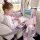 Keezi Kids Travel Tray Car Seat Lap Desk Portable Car and Airplane Organiser with Tablet Stand and Cup Holder Pink