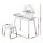 Keezi Kids Dressing Table & Chair Set - White Vanity with Mirror, Drawer, MDF & Rubberwood, Safe Rounded Corners
