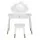 Keezi Kids Dressing Table & Chair Set - White Vanity with Mirror, Drawer, MDF & Rubberwood, Safe Rounded Corners