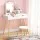 Keezi Kids Dressing Table Vanity Set with Mirror & Chair – Pine Wood, Spacious Drawers, for Ages 3-7, White, 100cm