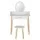 Keezi Kids Vanity Set: White MDF & Rubberwood Dressing Table with Mirror, Drawer, and Chair - Safe, Durable Design