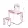 Keezi Kids Pink Dressing Table Set with Faux Mirror, Heart Motif, MDF Construction, Safe Rounded Corners, and Drawer