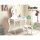 Keezi Kids White Vanity Set: Princess Dressing Table & Stool, Heart Motif, Faux Mirror, MDF, 20kg Capacity, Safe Design