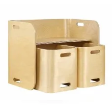 Keezi 3PCS Kids Table and Chairs Set - Birch Plywood, Multi-functional, Safe Design, 50kg Capacity, Easy to Clean