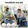 Gardeon Garden Cart Seat with Wheels, 200kg Capacity, Steel Frame, Tool Tray, All-Terrain, Blue/Black for Yard & Garage